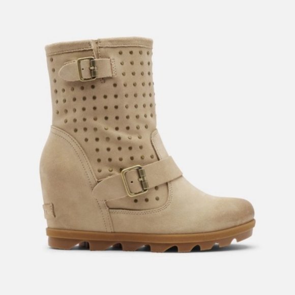 New Sorel Joan of Arctic Wedge II Stud Boots bootie 7 38 - Picture 2 of 5